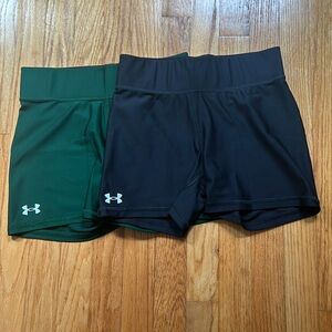 Two pairs Under Armor compression shorts size women’s medium